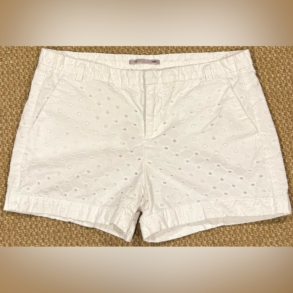 GAP Women's White Eyelet Bermudas